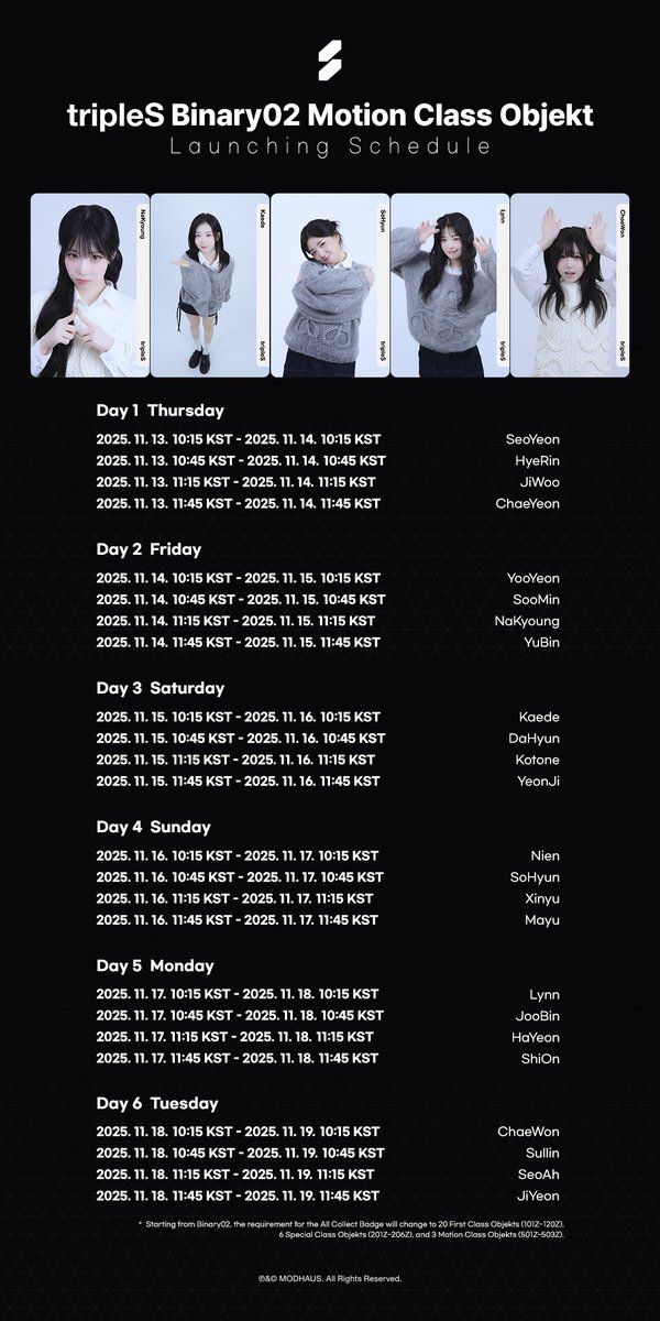 tripleS Motion Class Objekt Binary02 1st Edition 📅 Schedule