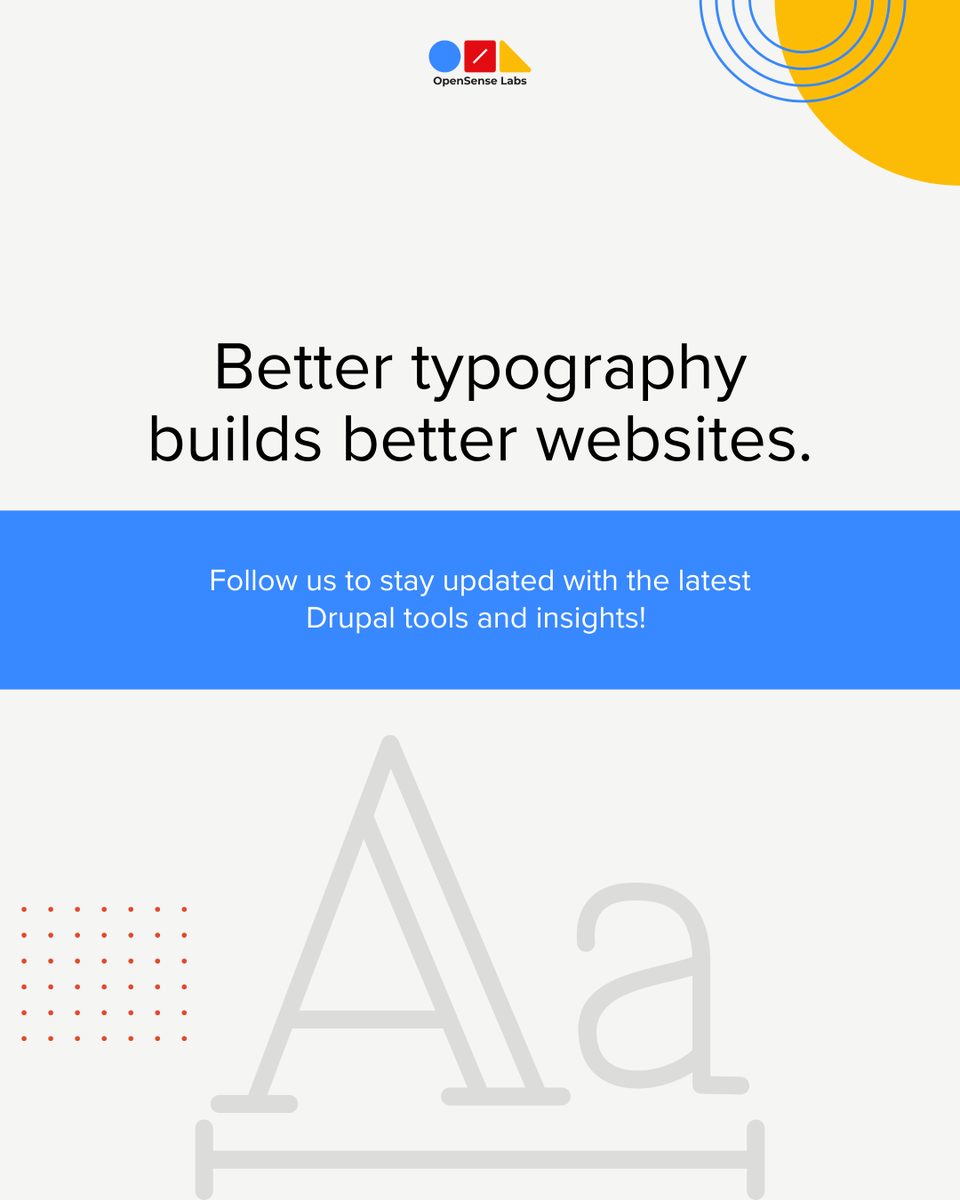 OpenSenseLabs's tweet image. Small details like quotes or dashes can make text look cleaner and more professional. 🤔

That’s what the Typography Filter does for Drupal. The new 2.0.0 release gives developers more control for consistent, readable typography across sites.

#drupalmodule #OpenSource #webdev