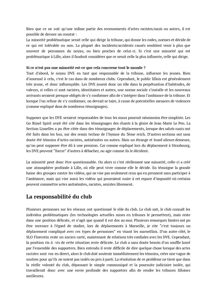 Long papier/témoignage envoyé par un supporter que je remercie beaucoup.
A lire en entier.