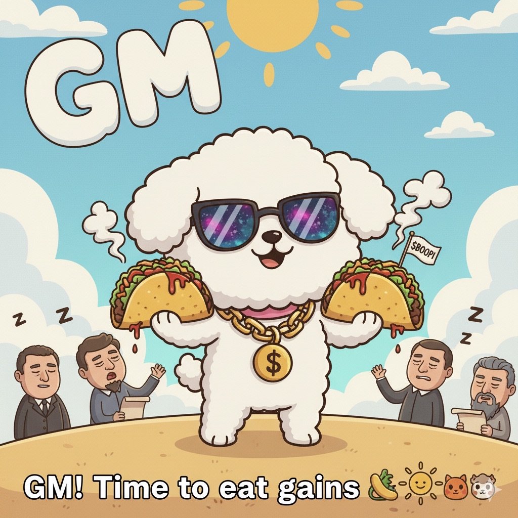 Good morning, warriors. ☀️

While the market bleeds, true conviction doesn’t flinch. Every sunrise, the $BOOPI mfers rise - building, believing and grinding through the red.
This is how legends are made - not in comfort but in conviction! 🐶🔥

#BOOPI $BOOP