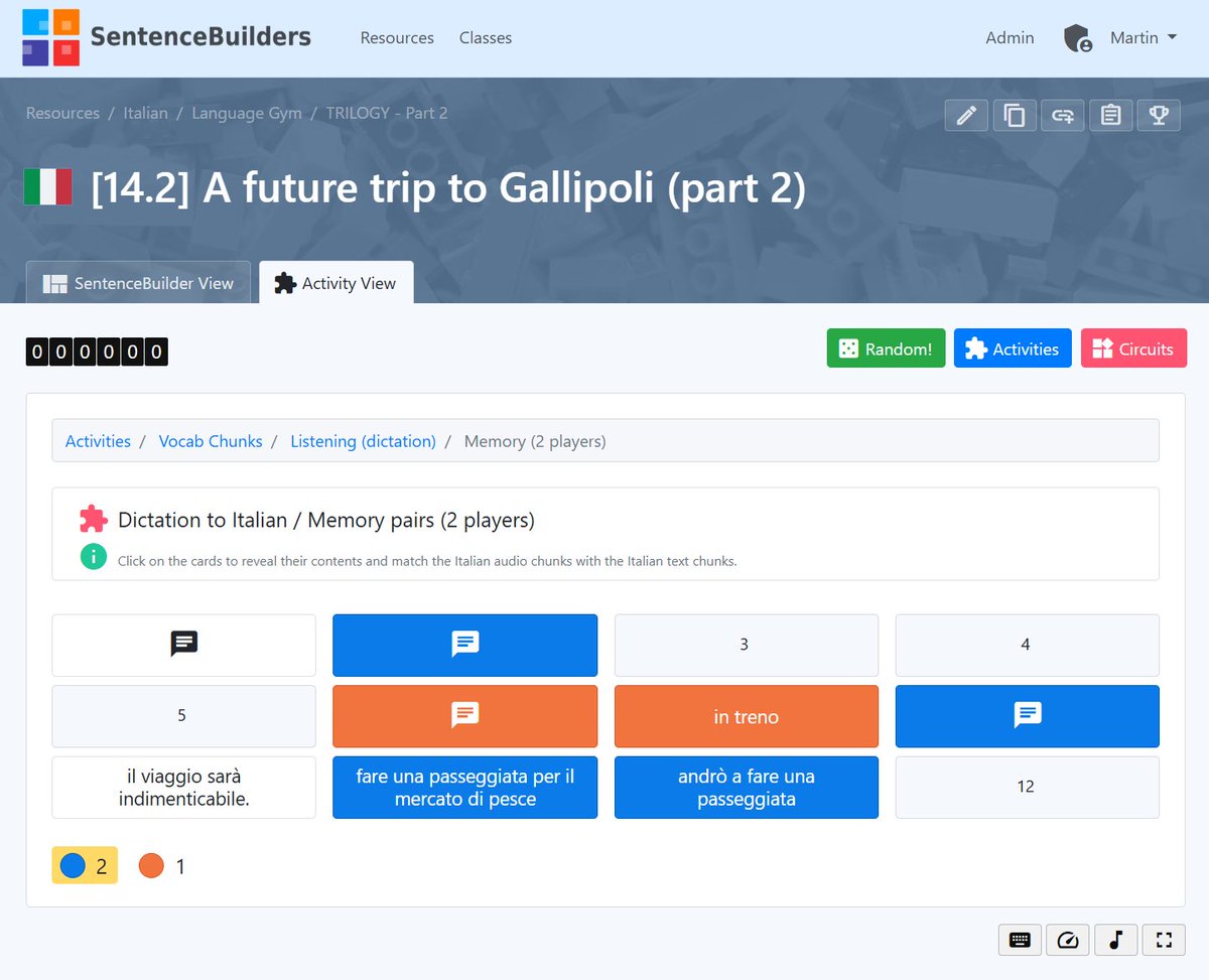 🇮🇹 ITALIAN SentenceBuilders - TRILOGY - Part 2
✨ Now available on 🌎 SentenceBuilders.com
👀 19 interactive SB units based on 14 units from the book
👏👏👏👏
#EPI #SentenceBuilders #mfltwitterati #mflchat #langchat #flteach <a href="/gianfrancocont9/">Dr Gianfranco Conti</a>