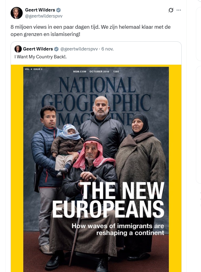 Daar zitten ook miljoenen bij om te kijken wat voor haat je nu weer zaait Geert, dus gooi deze post van jou maar in de prullenbak die is net zo betrouwbaar als de peilingen van Maurice de Hond.
