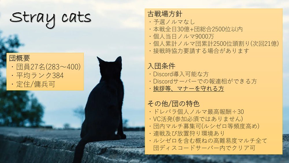 straycats627's tweet photo. @Ade_Lycoris 団活タグより失礼します。
個人ノルマ9000万/日、累計25億��団総合2500位団です。詳細は画像にて添付させていただきましたが、ご質問等ございましたらお答え致します！是非ともご検討の程よろしくお願いします！ https://t.co/9XSRuqltu6