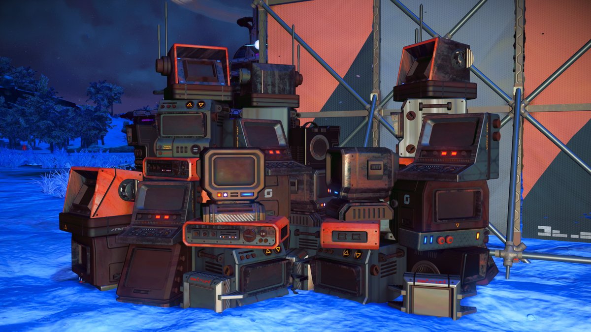 TetsuyaT20's tweet image. すぐにオートファジーの開拓地にも招待され、同時進行になってしまいました。

にしても、山積みになったこの古い機械…いいですね。こう言うのがなんか好きです。

#ノーマンズスカイ
#NoMans
#Switch2