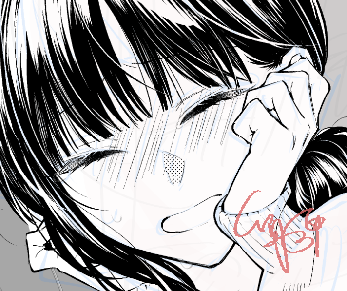 ふみちゃんの作画を始めましたが、ちょっと間が空いただけで『黒髪……だ…っ！』って気持ちになって震えています