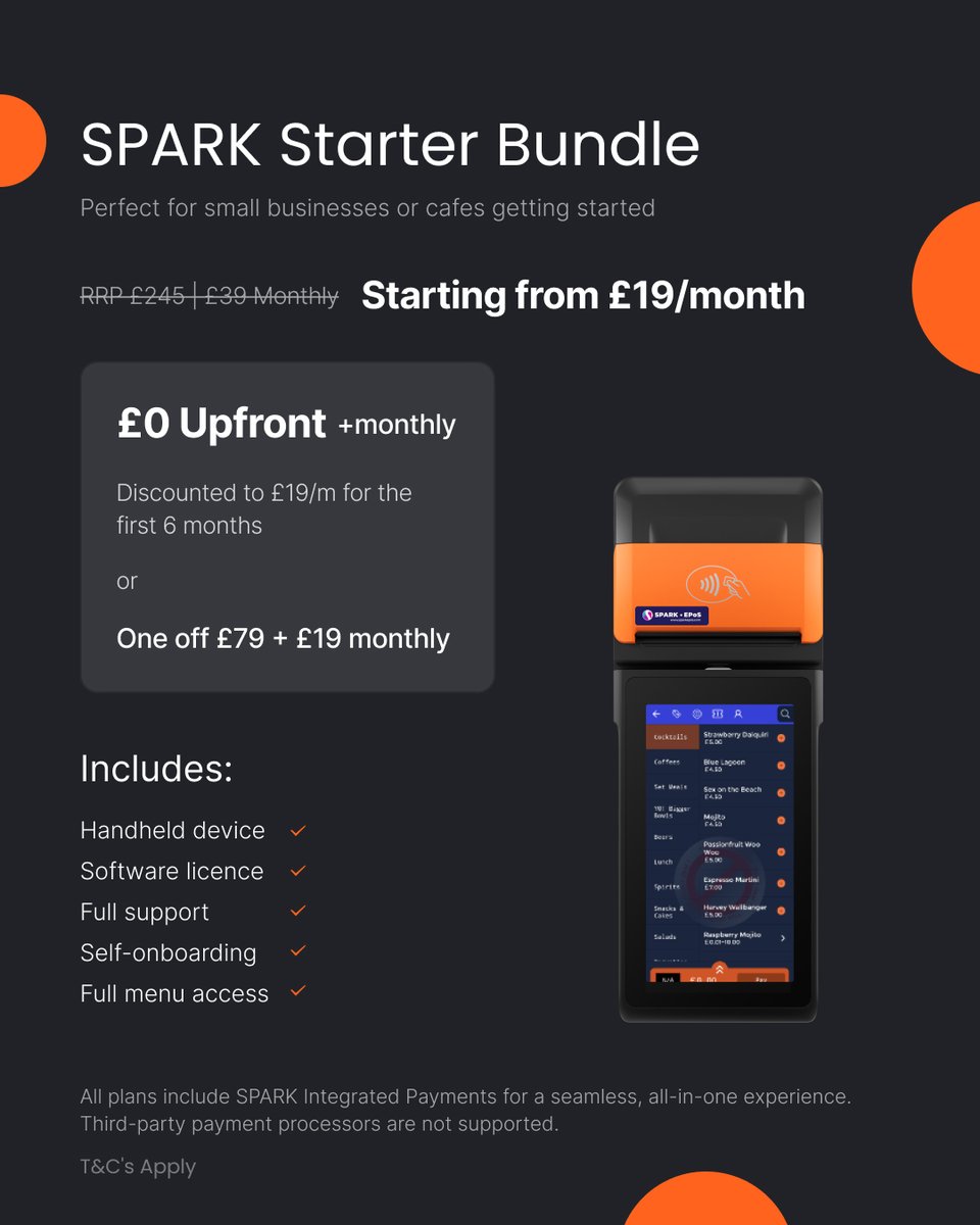 SparkEPOS's tweet image. This is the best Black Friday EPoS deal we’ve ever offered!

Want to try the EPoS for yourself and grab the deal straight away? Visit us at the NE Expo this Thursday.

Get your free ticket and book a time to speak with our team: hubs.li/Q03Szkll0

#NEexpo #BlackFridayDeal