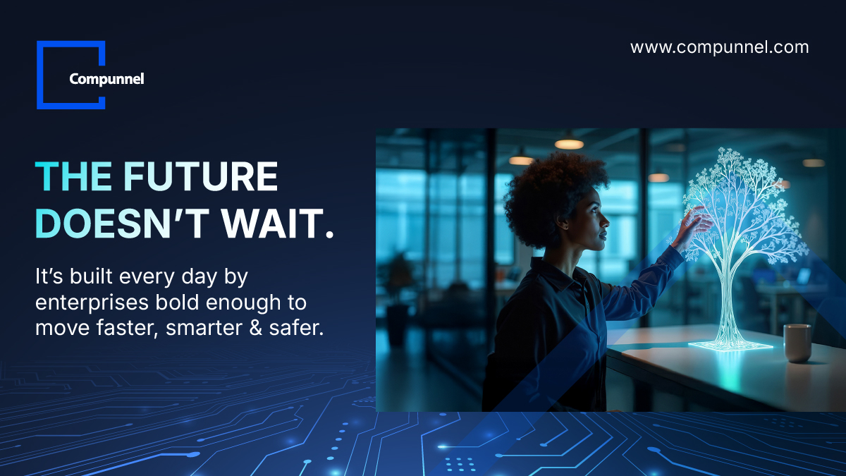 Compunnelinc's tweet image. The future isn’t something to wait for, it’s something to engineer.
Compunnel has spent 31 years building AI-native Talent, Digital &amp;amp; Cybersecurity that powers resilient enterprises. 
👉 Explore the future: hubs.li/Q03Syb9t0
 #Compunnel #TalentTech #AI