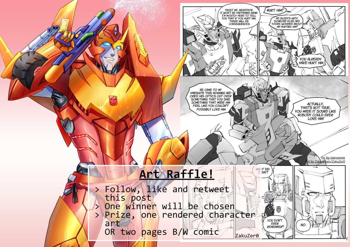 Thank You Art Raffle time!! 💕💕

I've been meaning to do this for a while for 2k but gotten sick early this month X3
 
Rules > Follow, Like, RT
One winner gets one rendered character drawing OR two pages B/W comic 

Ends in 2 days

Thank you all so much!! ✨✨