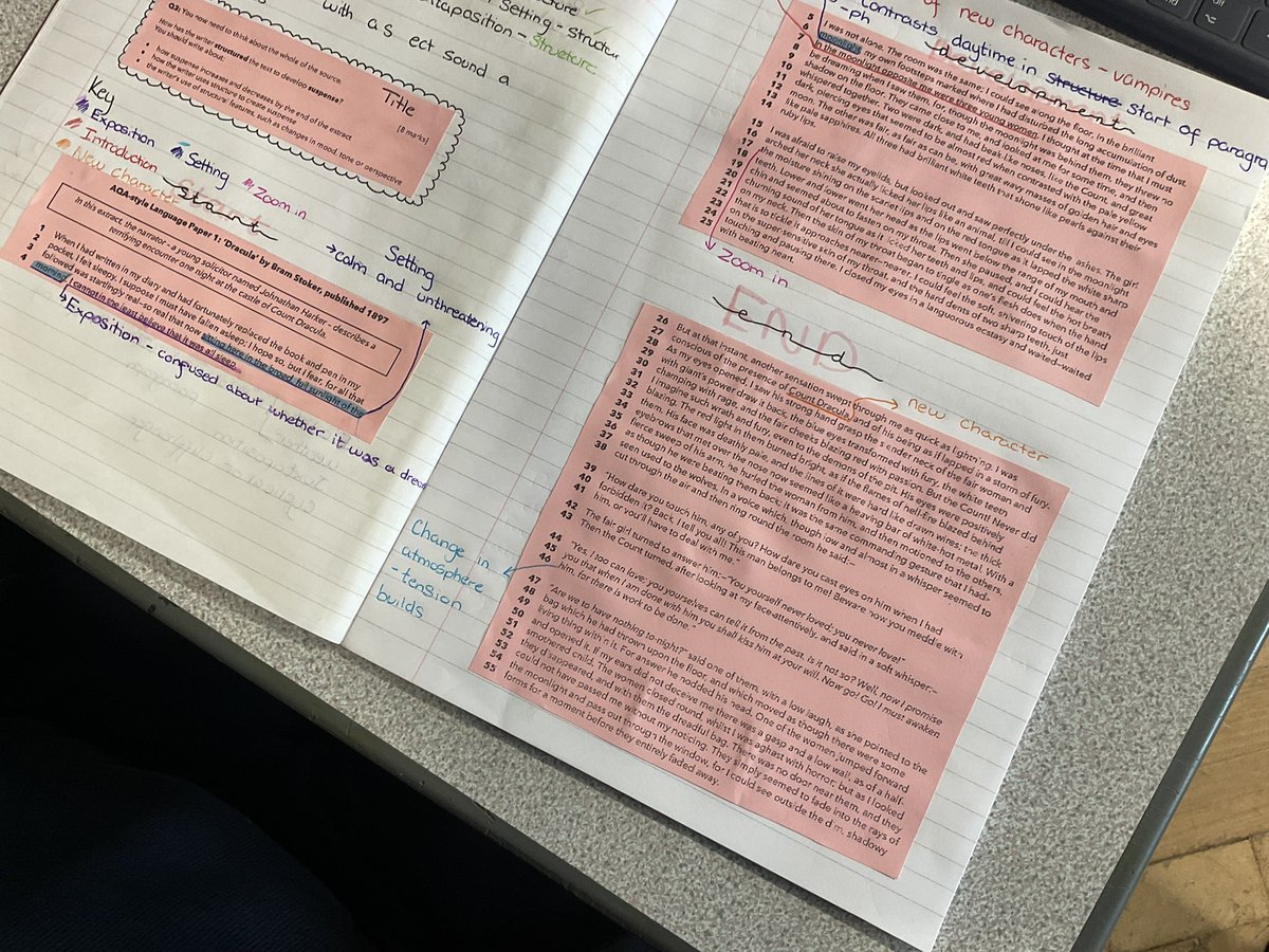 JohnWillmottSch's tweet image. Mrs Lockley’s Year 10 English class have been using Bram Stoker’s ‘Dracula’ to apply their understanding of LaP1Q3 #GCSELITERATURE #structuralanalysis