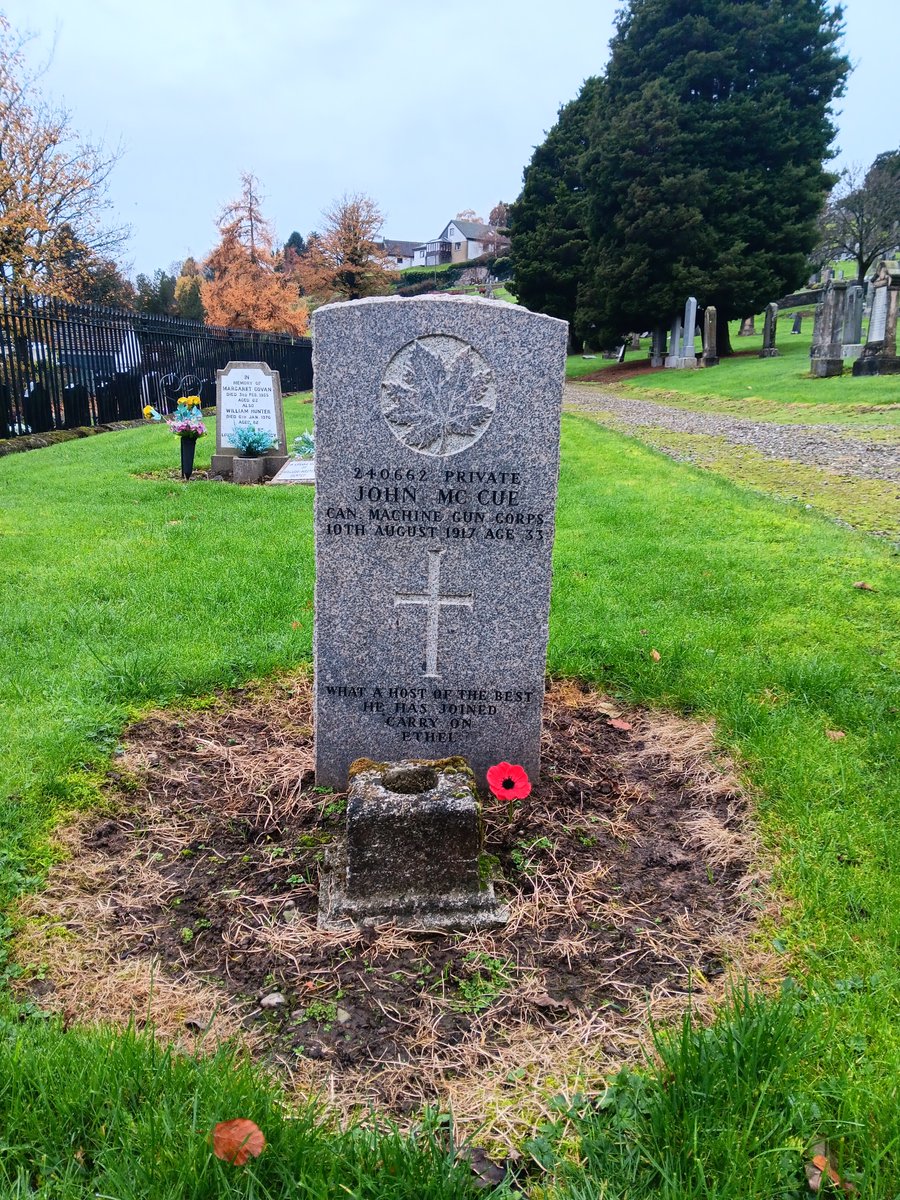 BrianWITGuy's tweet image. Popped to Alva Cemetery before work to place poppies with some #EOHO casualties Flt Sgt Jackie Mackie killed on Turin Fiat works raid #RAF Pvt Alexander Walker accidentally shot at Fallin Colliery &amp;amp; Pvt John McCue Canadian Machine Gun Depot @S_M_R_G @CWGC @ArgyllsMuseum #WW1 #WW2