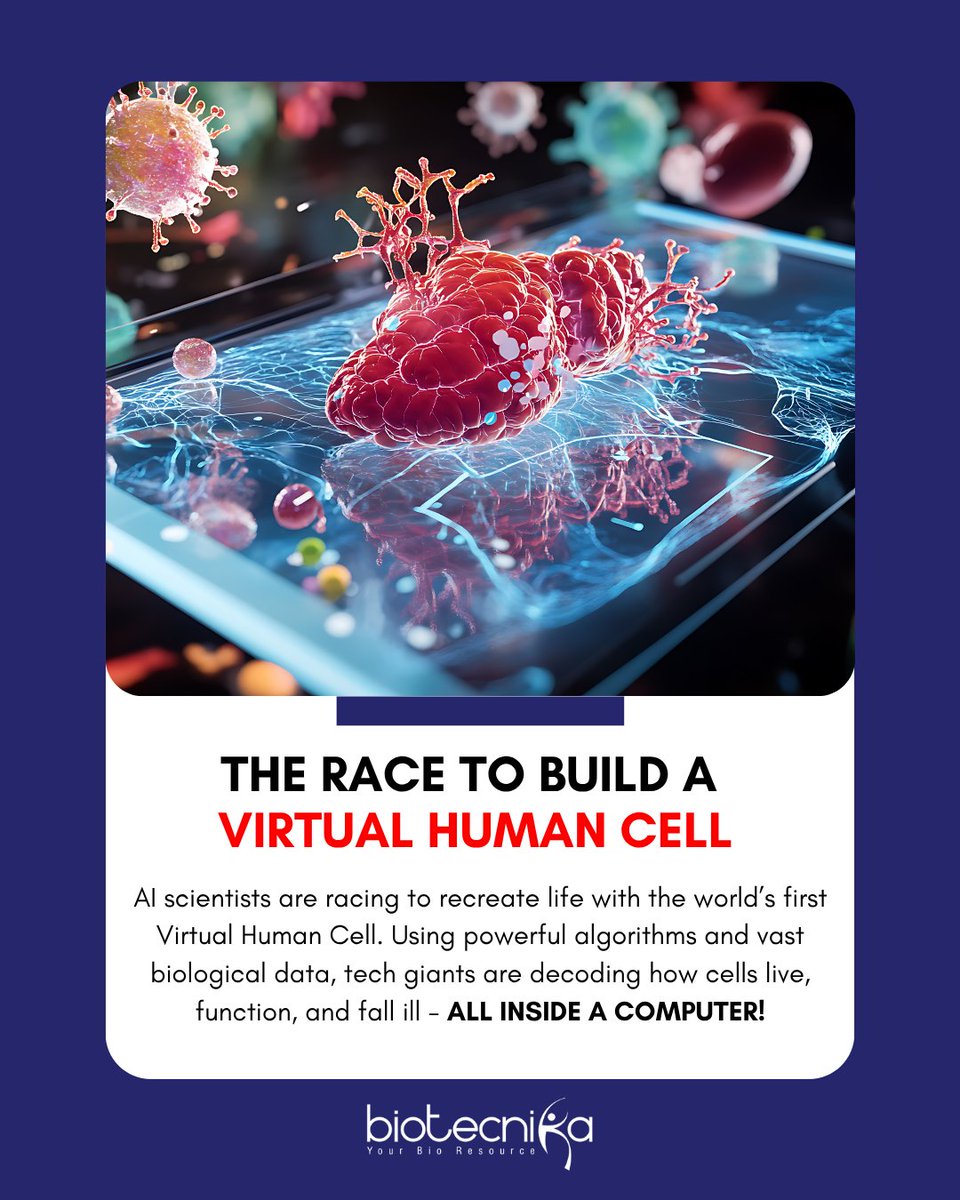AI scientists are racing to recreate life, building the world’s first Virtual Human Cell! 

Using AI &amp; massive biological data, they’re decoding how cells live, function &amp; fall ill, all inside a computer. This could change medicine forever. 

Would you trust AI life?