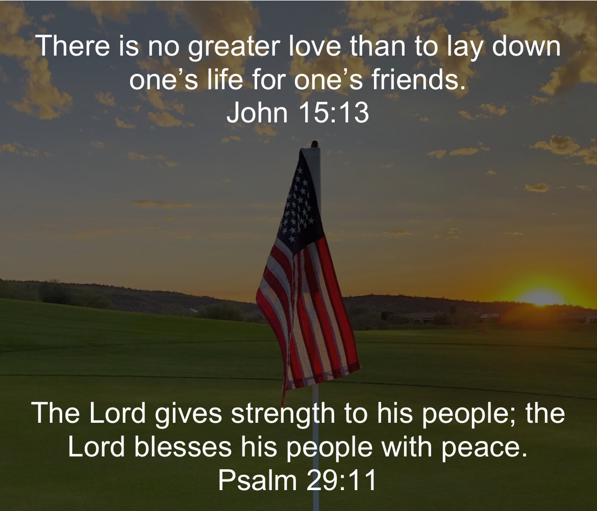 Today we honor the men and women who have served with courage, sacrifice, and steadfast love for our nation.

We are grateful for those who embody this love through their service. May we continue to lift them up in prayer, remembering the promise in Psalm 29:11.

🙏🏻 🇺🇸 🫡