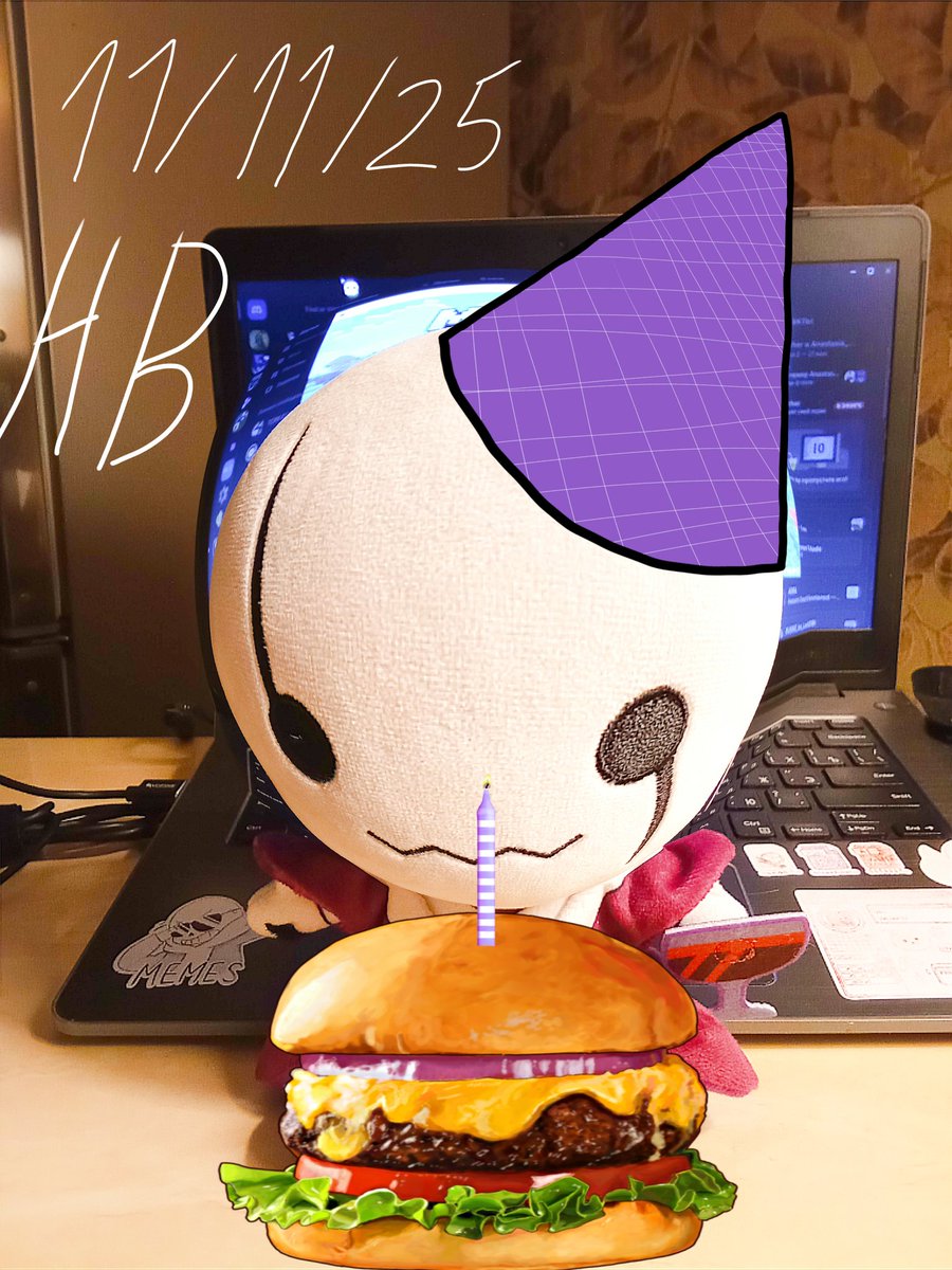 ColorAnastasia's tweet photo. Happy birthday to you, XGaster (old man)🎉✨🍷🎂
#xtale #owoster #xgaster #HappyBirthday #jakei95 #11/11/25 #xtaleunderverse #makeship https://t.co/daKe6NLNsu