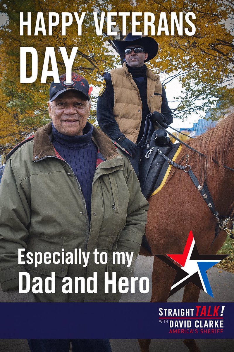 SheriffClarke's tweet photo. God Bless the American Soldier 🇺🇸🇺🇸🇺🇸. We Appreciate Your Service. 

Photo: America's Sheriff David Clarke with his father, a Korean War Airborne Ranger veteran. https://t.co/79HDdV5iPd