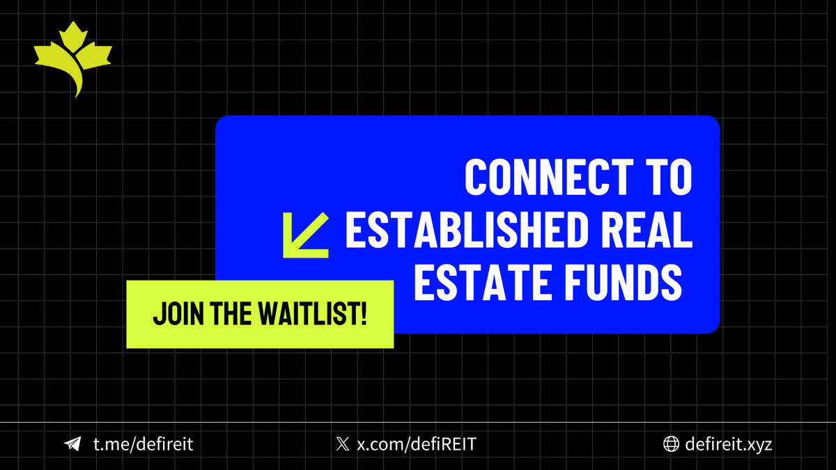 defiREIT's tweet photo. Your gateway to trusted real estate investment starts here.
Join the waitlist to get early access! https://t.co/BpjK8CmLCZ