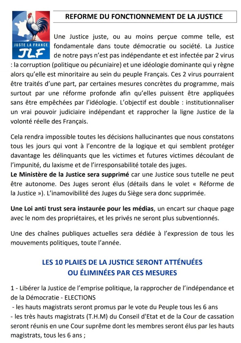 Walter_Boujenah's tweet photo. #THREAD 6/8 #PlanJLF
⬇️
https://t.co/SLQ6Rh49yo
Volet JUSTICE (suite) et REFORME du FONCTIONNEMENT de la Justice pour la rapprocher de la volonté majoritaire du peuple FRANCAIS
⬇️ https://t.co/N8RAZapRlx https://t.co/UjZ76wRSqV