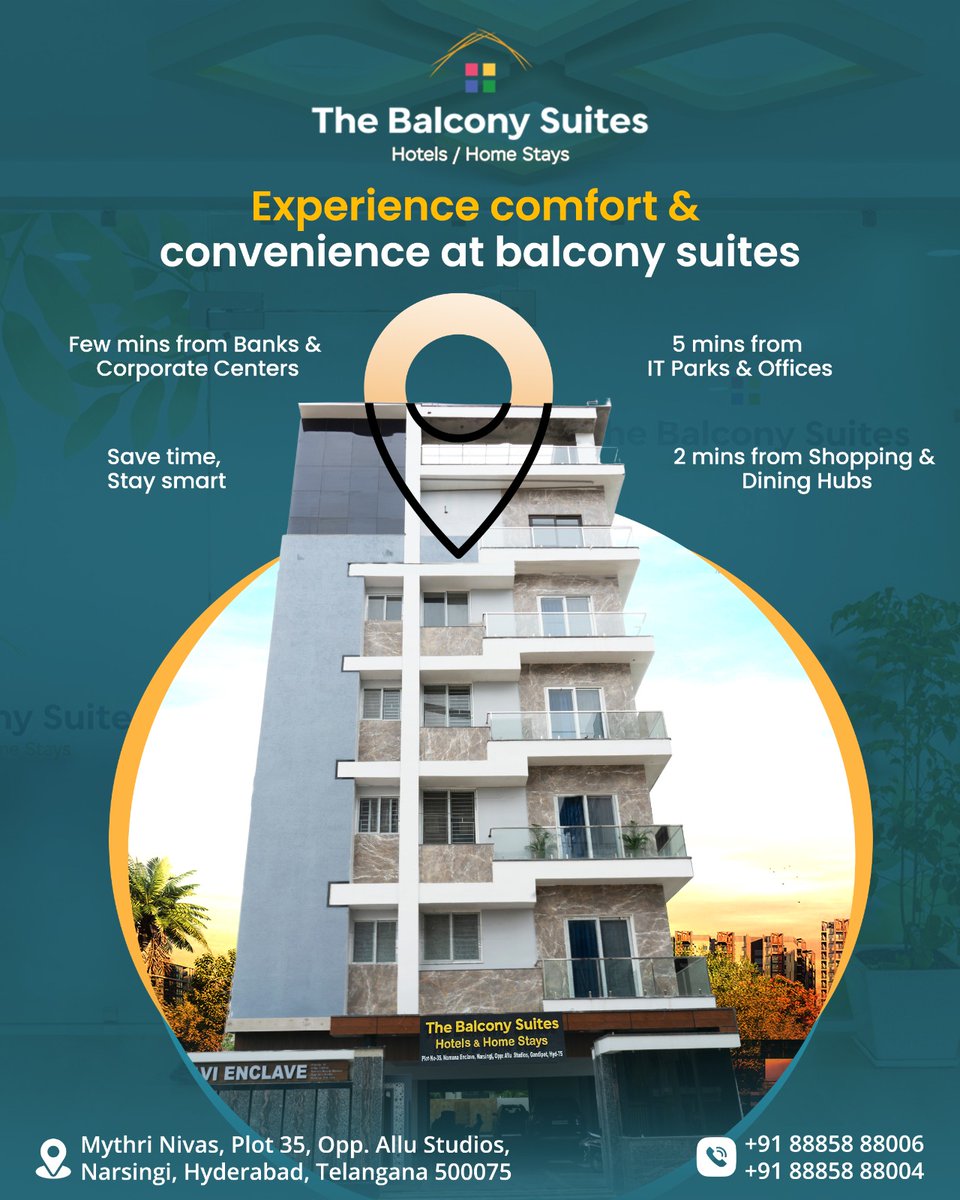 Balcony_Suites's tweet photo. Experience comfort and convenience like never before — only at The Balcony Suites! 🌿
Where luxury meets homely warmth.

Book Your Stay Now!
call:++91 88858 88006,+91 88858 88004
Visit:https://t.co/PRtHDolljX

#TheBalconySuites #LuxuryStay #ComfortAndConvenience https://t.co/cp9MvTKZEZ