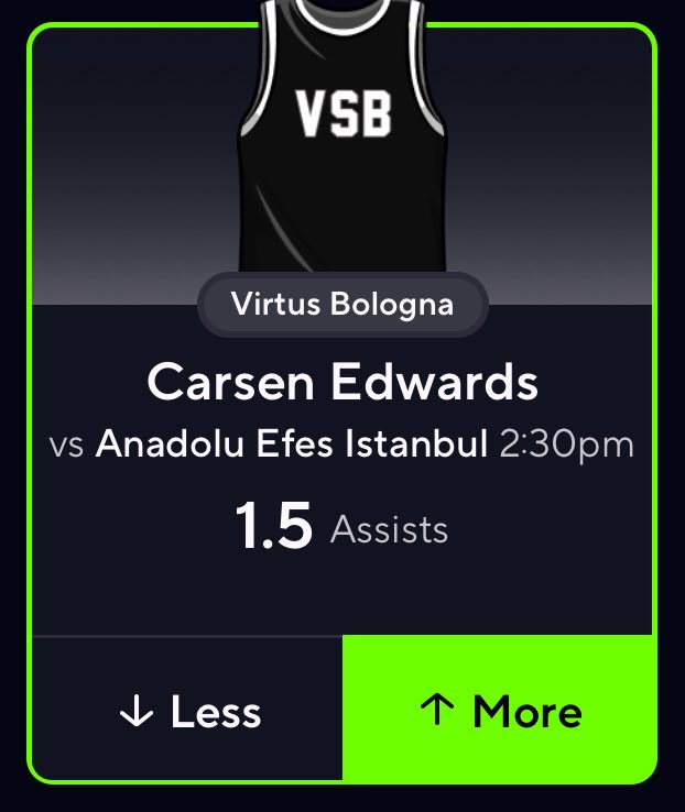 yun1manny's tweet image. PRIZEPICKS EURO NUKE POTD ☢️

-Carsen Edwards O 1.5 AST

Way too confident in this play, been labbing euro for hours and I can’t just treat this like a normal line

If Carsen goes under this line then I’m willing to giveaway $600 that will be split between 3 lucky followers 💸…