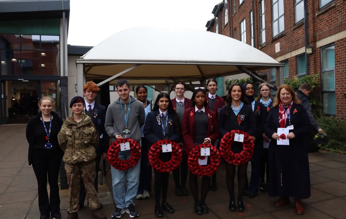 ShepleySam's tweet photo. So proud to have organised the service for today. #RemembranceDay #LestWeForget https://t.co/0kDFH27lOY