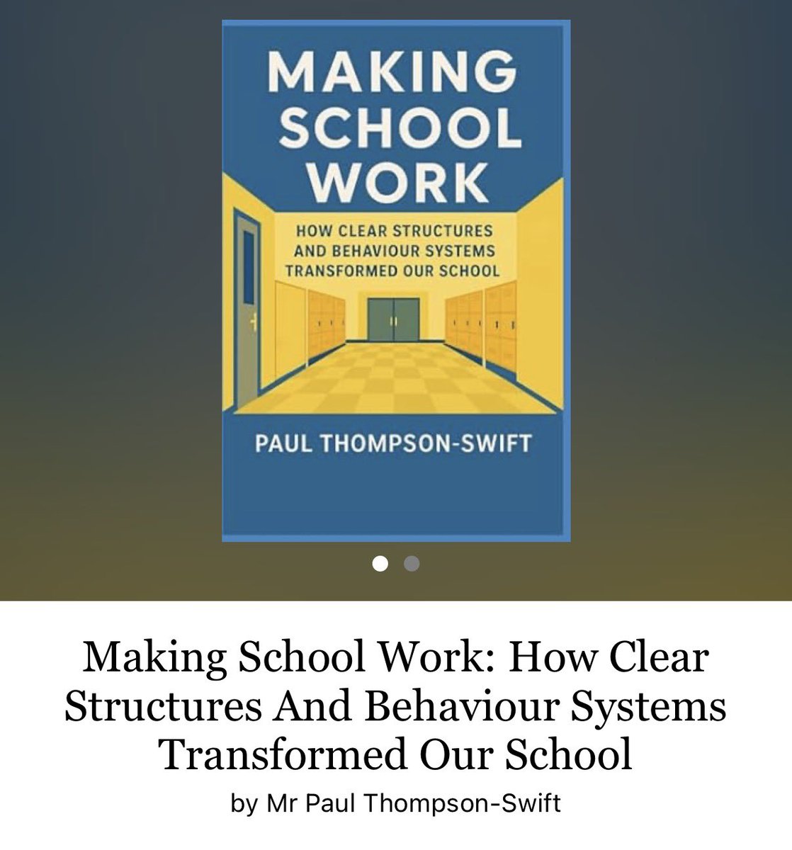 PauloSwift's tweet image. Great feedback on my first book! So pleased people have found it useful. 
If you’re involved in school improvement, please take a look or share with others. 

Amazon: shorturl.at/zjOof