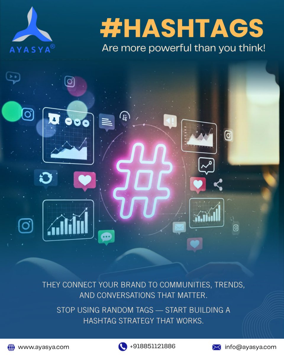 ayasyadigital's tweet image. 💡 Hashtags do more than decorate your posts — they connect your brand to trends, communities, and real conversations that matter! 🚀

Stop using random tags. Build a #hashtag strategy that works. 🔥

#AyasyaDigitalSolutions #HashtagStrategy #SocialMediaMarketing #DigitalGrowth