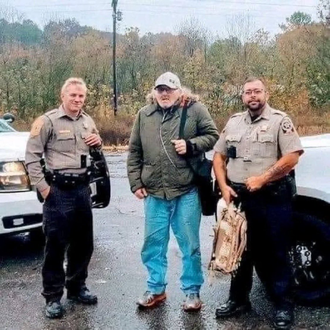“On Wednesday in Alabama, a Walker County Sheriff's Office Deputy came across a man walking down the road with an oxygen tank and learned he is a Disabled American Veteran trying to walk/hitchhike from the Jasper area to Huntsville for a Dr. Appointment he was told he could not