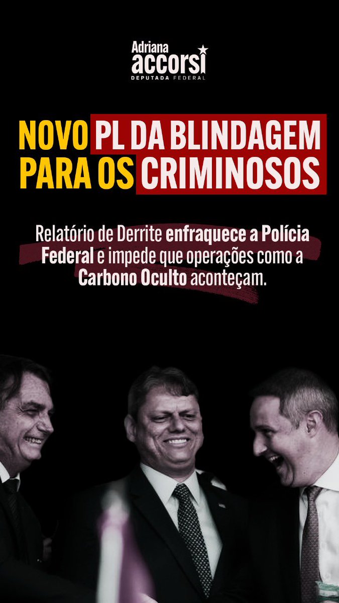 🚨 UM ATAQUE À SEGURANÇA E À DEMOCRACIA!

Derrite abandonou o cargo de secretário de Segurança de São Paulo para defender um projeto que enfraquece o combate ao crime organizado e blinda facções criminosas. Seu relatório retira poder da Polícia Federal, sabota operações como a