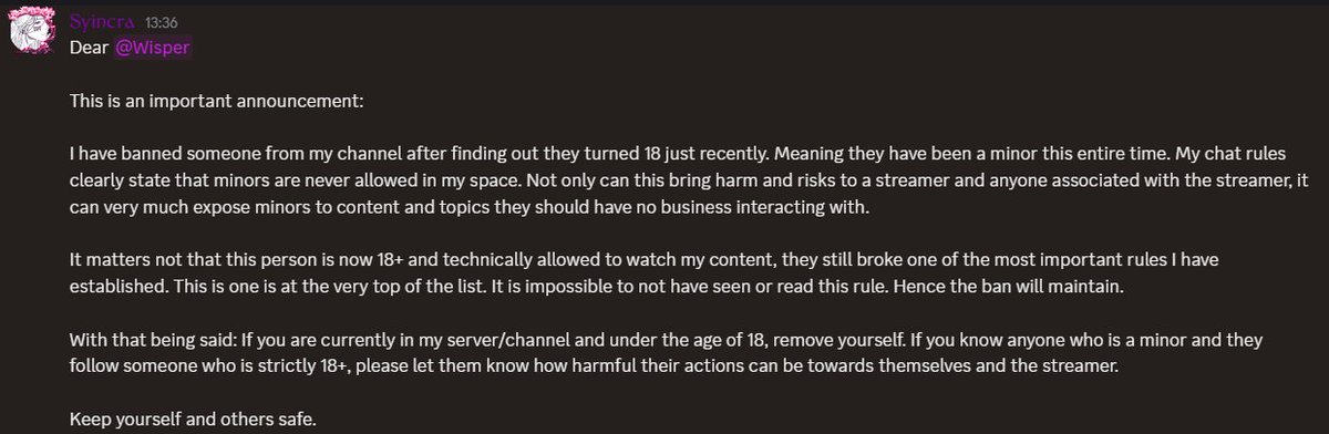 Minors sneaking into 18+ streams is no joke. They have no business being there.