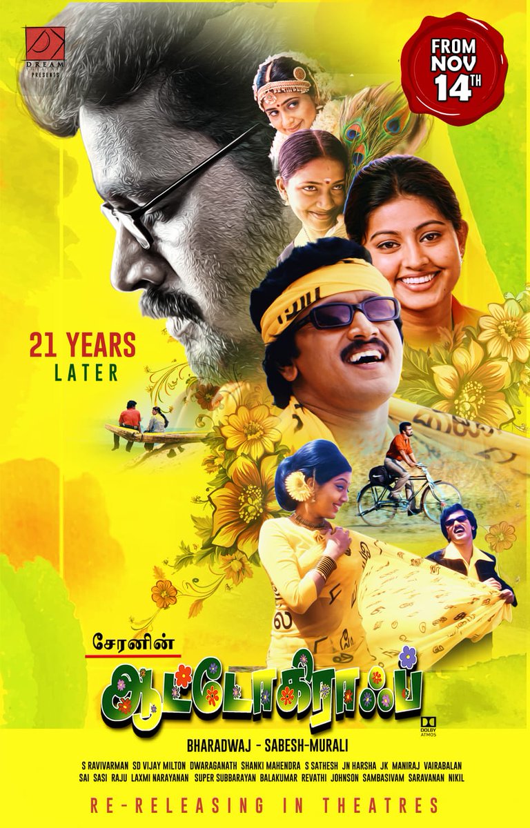 CheranDirector's tweet image. Tickets are now open ! 
After 21 years, our classic #autograph returns to the big screen.
We just booked our show at Kamala Cinemas..... book yours now.... 
Bookings are open at #district
App and kamala cinemas website.
Excited to see you all there.
#kamalacinemas #Autograph