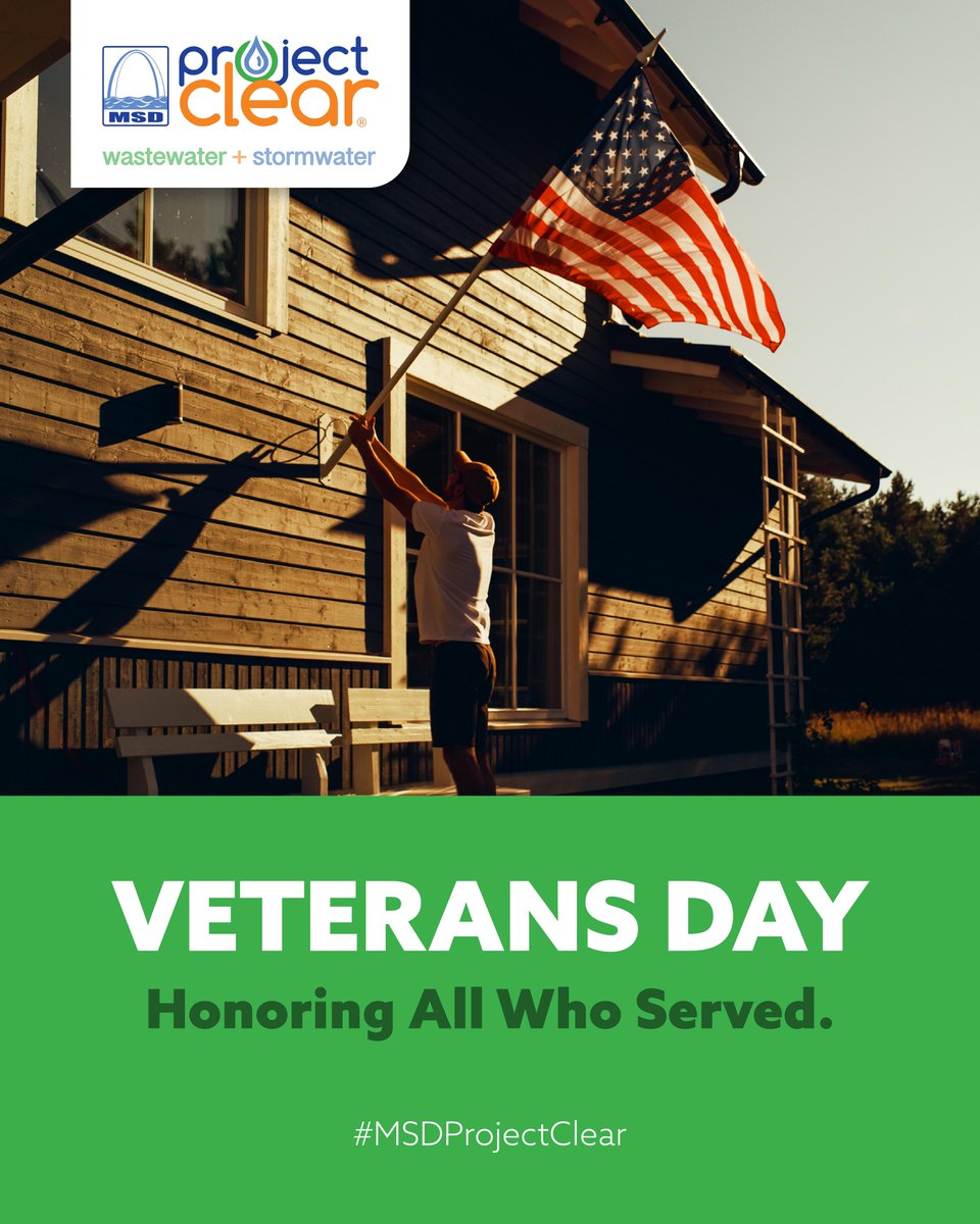 MSDProjectClear's tweet image. Thank you to all the Veterans who have protected this country. #VeteransDay. Our offices will be closed today to observe Veterans Day. But in an emergency, call our customer service hotline at 314-758-6260.