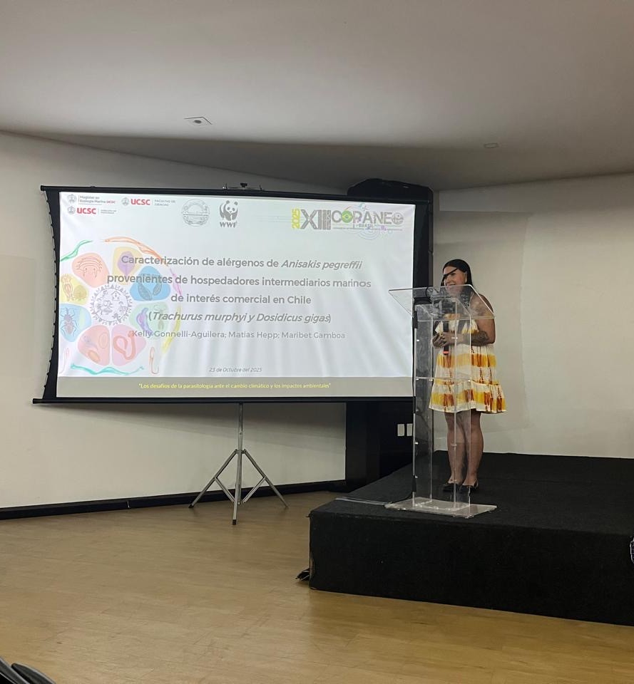 CienciasUCSC's tweet image. Exponen sobre alérgenos marinos en especies de interés comercial en Chile en congreso internacional 🧬

📲Lee más en ciencias.ucsc.cl/noticias/expon…