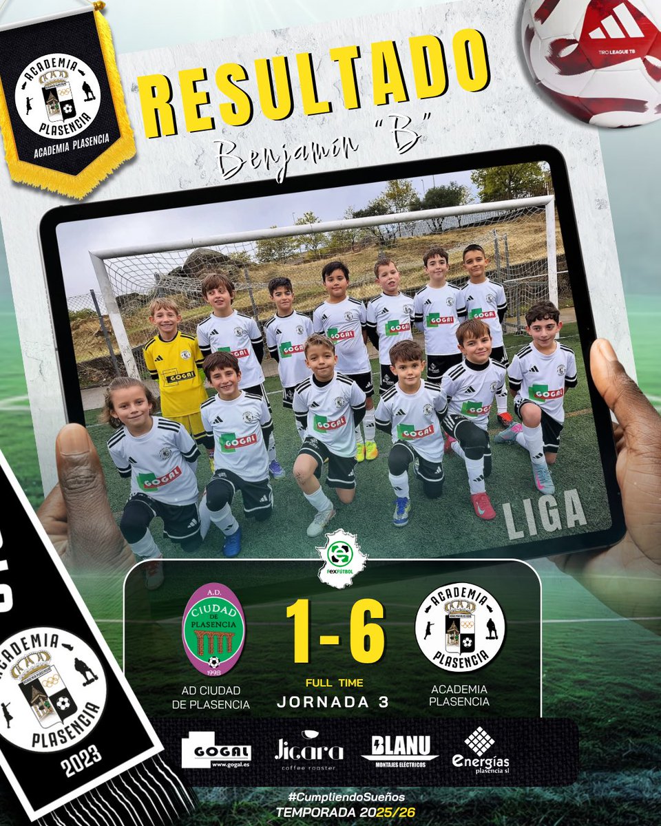 ✔️ | Nuestro #𝐵𝑒𝑛𝑗𝑎𝑚𝜄́𝑛 “B” sumó los 3 puntos en un buen partido de todo el equipo. 

¡Enhorabuena equipo, seguimos creciendo! 

#AᥴᥲdᥱmιᥲPᥣᥲsᥱᥒᥴιᥲ | #CᥙmρᥣιᥱᥒdoSᥙᥱᥒ̃os