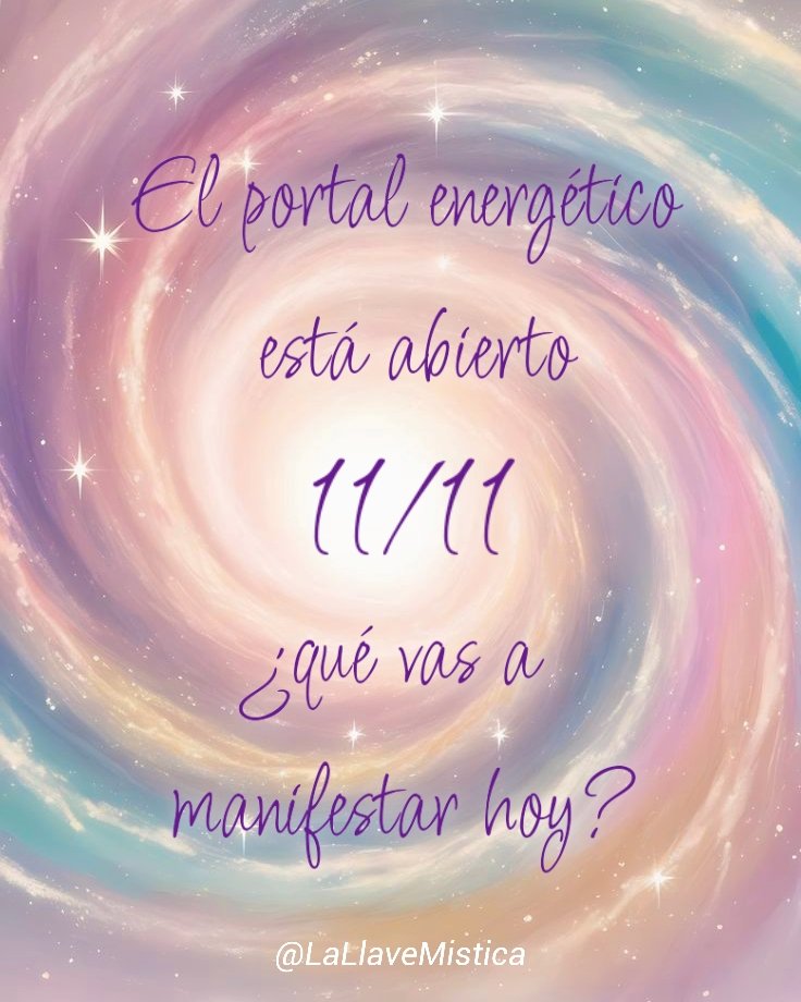 lallavemistica's tweet photo. Hoy es 11 del 11, y se abre un portal energético.
El número once es maestro, y su repetición amplifica la energía.
Es un día para detenerte, observar, y ordenar tus intenciones.
Más que pedir, se trata de tener claridad: qué cierras y qué quieres abrir.
Durante este portal... https://t.co/AXTqwoi66B