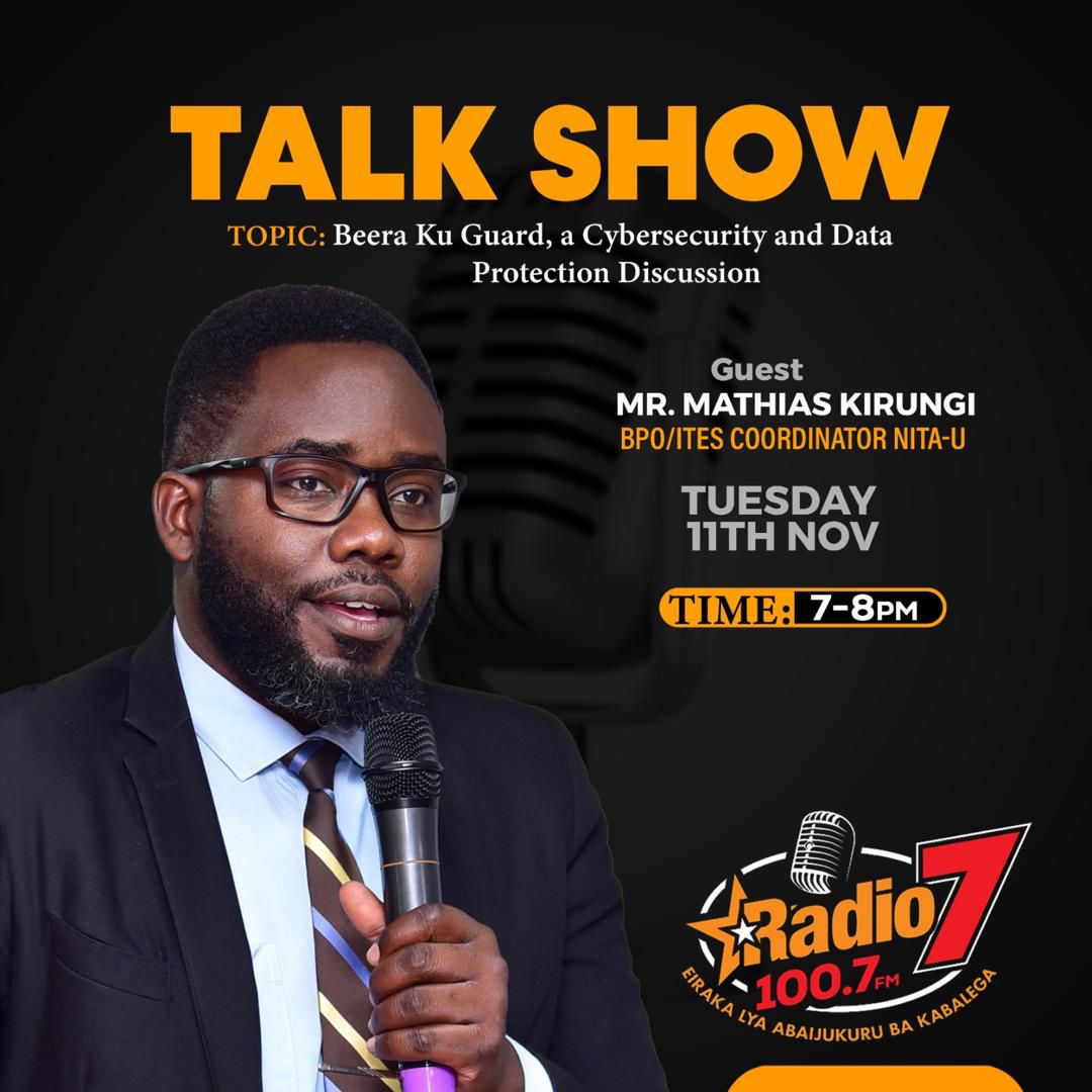 pdpoUG's tweet image. #ComingUp
Don’t miss!!

Tune in to Radio 7 (100.7 FM) this evening at 7:00PM for a live talk show on Cybersecurity and Data Protection.

radio7.ug
#BeeraKuGuard #PersonalDataisPrivate