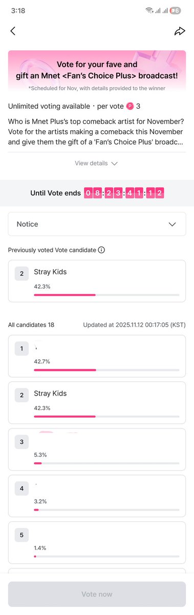 Dan_djmd's tweet photo. Yo no sé si estas votaciones sean tan importantes pero siento que al menos deberíamos hacer que ganen al menos esta, aun queda tiempo
#voteforskz #StrayKidsComeback
#novembercomeback https://t.co/bDCwrhi3DB