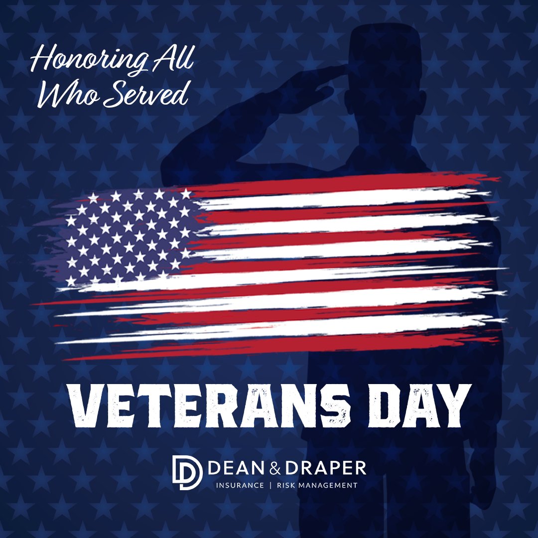 deananddraper's tweet image. Today, we honor all who have served and sacrificed for our freedom. Thank you to the brave men and women who have served with courage and dedication. 🇺🇸 #DeanAndDraper #Insurance #VeteransDay