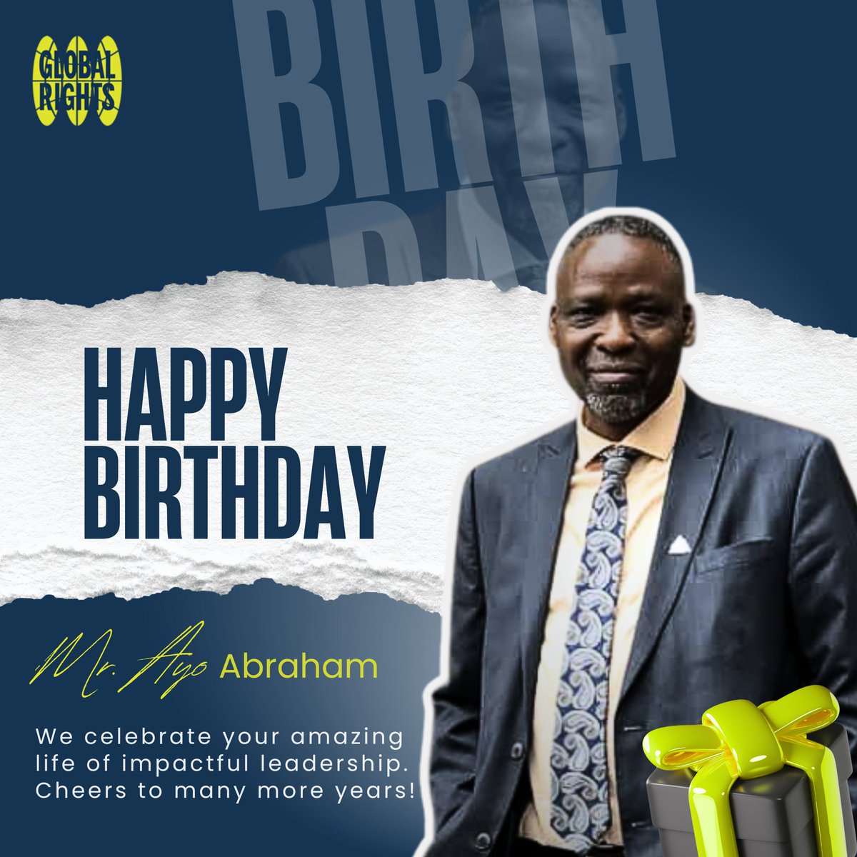 Today, we celebrate one of our esteemed Board Members, Mr. Ayo Abraham, a visionary leader, human rights advocate, and steadfast supporter of justice and dignity for all.

Your unwavering commitment to advancing human rights and strengthening accountability continues to inspire