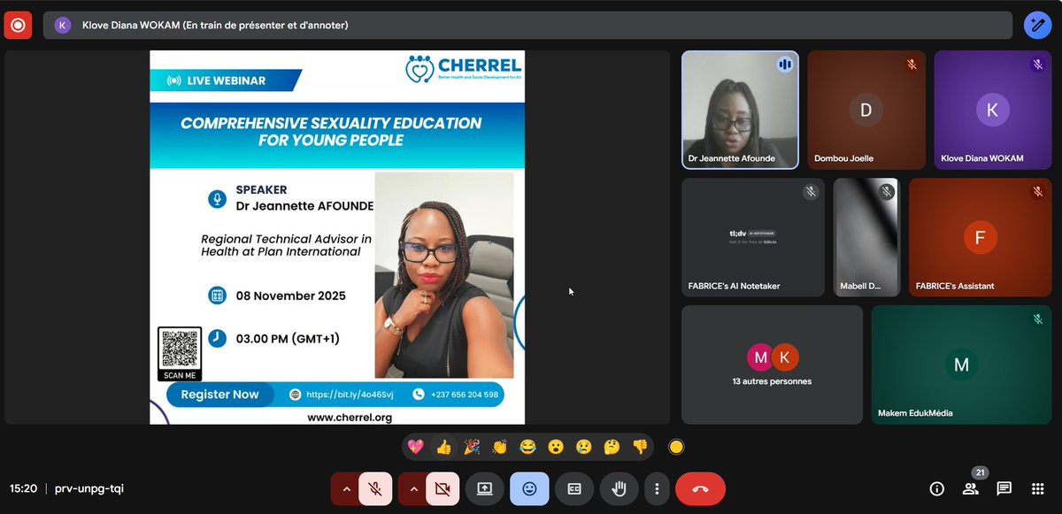 Santé Sexuelle et Reproductive : CHERREL a joué sa partition

Le samedi 08 novembre 2025, plusieurs participants ont pu suivre le webinaire autour de la thématique de l’Education à la Santé Sexuelle et Reproductive, pour le bon développement et l'épanouissement des enfants