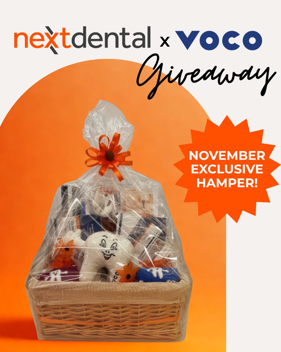 🎉 NOVEMBER HAMPER GIVEAWAY! 🎉

Buy any VOCO product from Next Dental this month &amp; get automatically entered to win our VOCO Hamper! 🧺✨

Includes GrandioSO, Clip F, Futurabond, Admira Fusion Xtra &amp; more!

Shop now 👉 nextdental.com/category/speci…

#NextDental #VOCO #Giveaway