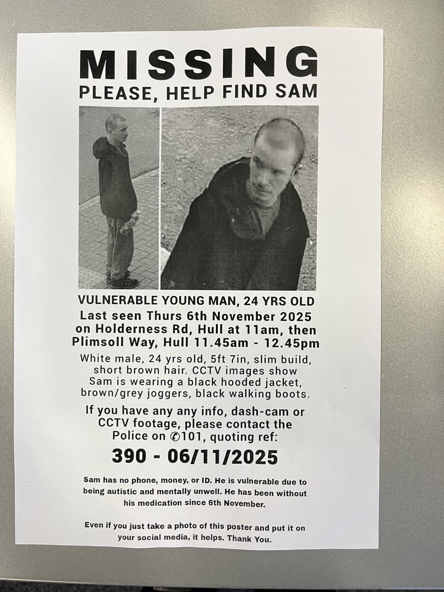 peter_levy's tweet image. For those on East Hull please keep an eye out for Sam and check door bell videos please. This is heartbreaking for the family. Thank you.