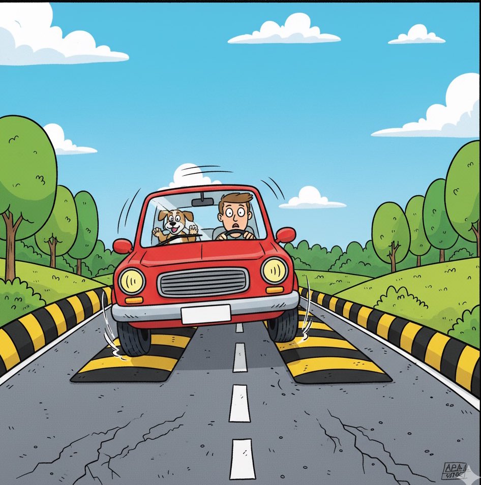 merapi_uncover's tweet photo. berikut adalah ringkasan aturan pembuatan polisi tidur (speed bump) di Indonesia berdasarkan Peraturan Menteri Perhubungan (Permenhub) Nomor 82 Tahun 2018:

1. Jenis Alat Pembatas Kecepatan:
• Speed Bump (polisi tidur): Digunakan di lingkungan perumahan atau jalan lokal dengan kecepatan maksimal 10 km/jam.
• Speed Hump: Digunakan di jalan lingkungan atau kawasan tertentu (misalnya sekitar sekolah) dengan kecepatan maksimal 15–20 km/jam.
• Speed Table: Biasanya di jalan antar lingkungan atau dekat fasilitas publik dengan kecepatan maksimal 25–30 km/jam.
2. Lokasi yang Tidak Boleh Dipasang Polisi Tidur:
• Jalan nasional, provinsi, atau kabupaten.
• Jalan dengan lalu lintas padat dan kecepatan tinggi.
• Jalan yang sering dilalui kendaraan besar (truk, bus, ambulans, pemadam).
• Dekat tikungan tajam, jembatan, tanjakan, atau turunan.
3. Ketentuan Teknis (Ukuran dan Warna) untuk Speed Bump (polisi tidur):
• Tinggi maksimal: 12 cm
• Lebar bagian dasar: 35 cm
• Kemiringan sisi: Tidak lebih dari 50%
• Warna: Kombinasi kuning dan hitam.
• Harus terpasang rambu peringatan dan cat reflektif agar terlihat jelas pada malam hari.
4. Izin dan Pengawasan:
• Pemasangan harus mendapat persetujuan dari Dinas Perhubungan setempat.
• Pihak RT/RW atau warga tidak boleh memasang sendiri tanpa rekomendasi resmi.
• Dinas Perhubungan berhak membongkar polisi tidur yang tidak sesuai ketentuan.
5. Dasar Hukum Lengkap:
• Permenhub No. 82 Tahun 2018 tentang Alat Pengendali dan Pengaman Pengguna Jalan.
• UU No. 22 Tahun 2009 tentang Lalu Lintas dan Angkutan Jalan (Pasal 25 ayat 1 dan 2).
Singkatnya, polisi tidur tidak bisa dipasang sembarangan. Ada aturan ketat mengenai jenis, lokasi, ukuran, warna, hingga izin pemasangannya.