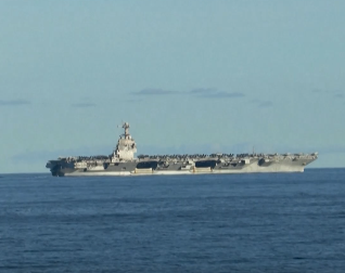 ShanghaiEye's tweet photo. #US aircraft carrier #GeraldRFord strike group has arrived in the region under the #USSouthernCommand, which is the #Carribean on Nov. 11. https://t.co/G7TuC4rFjH