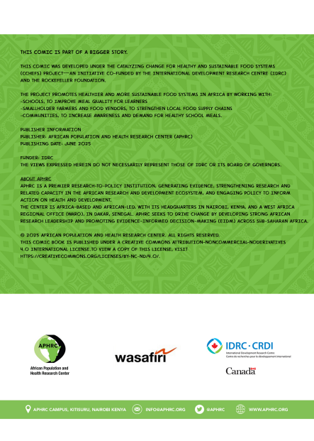 Working in schools or teaching kids about healthy diets?
Check out #IamAPHRC’s comic Dishi Poa, Kula Poa, Kua Poa — an easy way for learners to understand food &amp; nutrition!
Developed under <a href="/cchefs_idrc/">CCHeFS Africa</a> project, supported by <a href="/IDRC/">Marq</a> &amp; <a href="/RockefellerFdn/">The Rockefeller Foundation</a>.
shorturl.at/1LqC9
<a href="/aphrc/">APHRC</a>