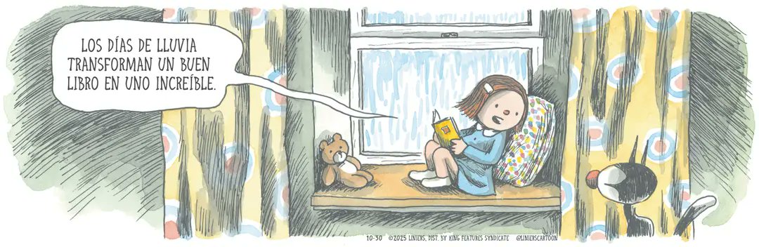 Macanudo litetario por <a href="/porliniers/">Liniers</a> 😄

«Los días de lluvia transforman un buen libro en uno increíble».