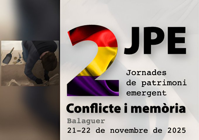 📢 El 21 i 22 de novembre, #Balaguer acollirà les II Jornades de Patrimoni Emergent: “Conflicte i memòria” .

Una oportunitat única per actualitzar coneixements sobre la Guerra Civil i la postguerra, amb ponències de professionals en didàctica de la història i el patrimoni.