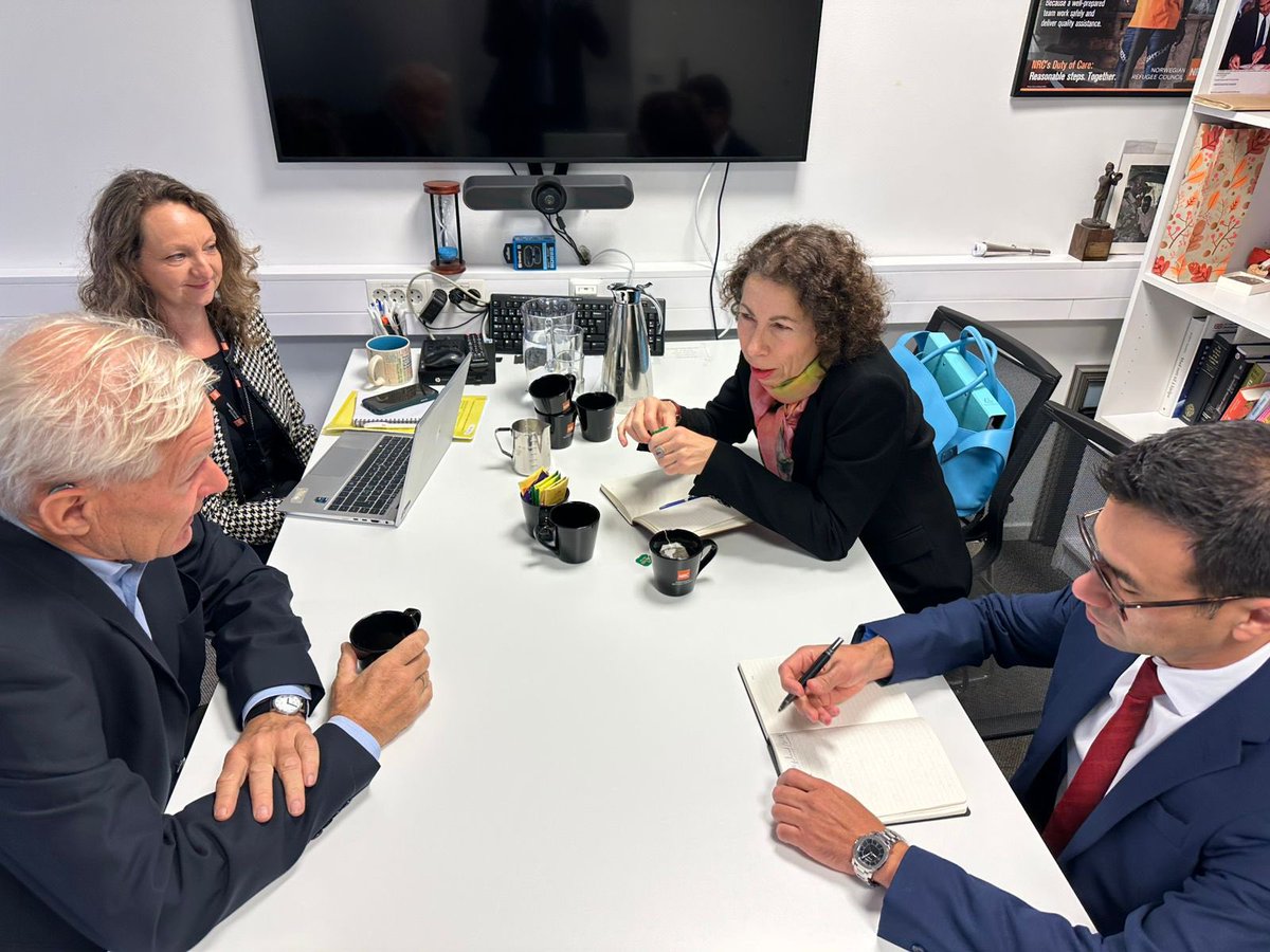 natboucly's tweet photo. Delighted to meet @NRC_Egeland in Oslo. We discussed #Gaza, where unhindered humanitarian access is essential to provide aid, restore basic services, & give peace a chance. Deeply grateful for @NRC_Norway & @NORCAPweb’s strong support to @UNRWA’s crucial work for #PalRefs. https://t.co/H4wiEjxArP