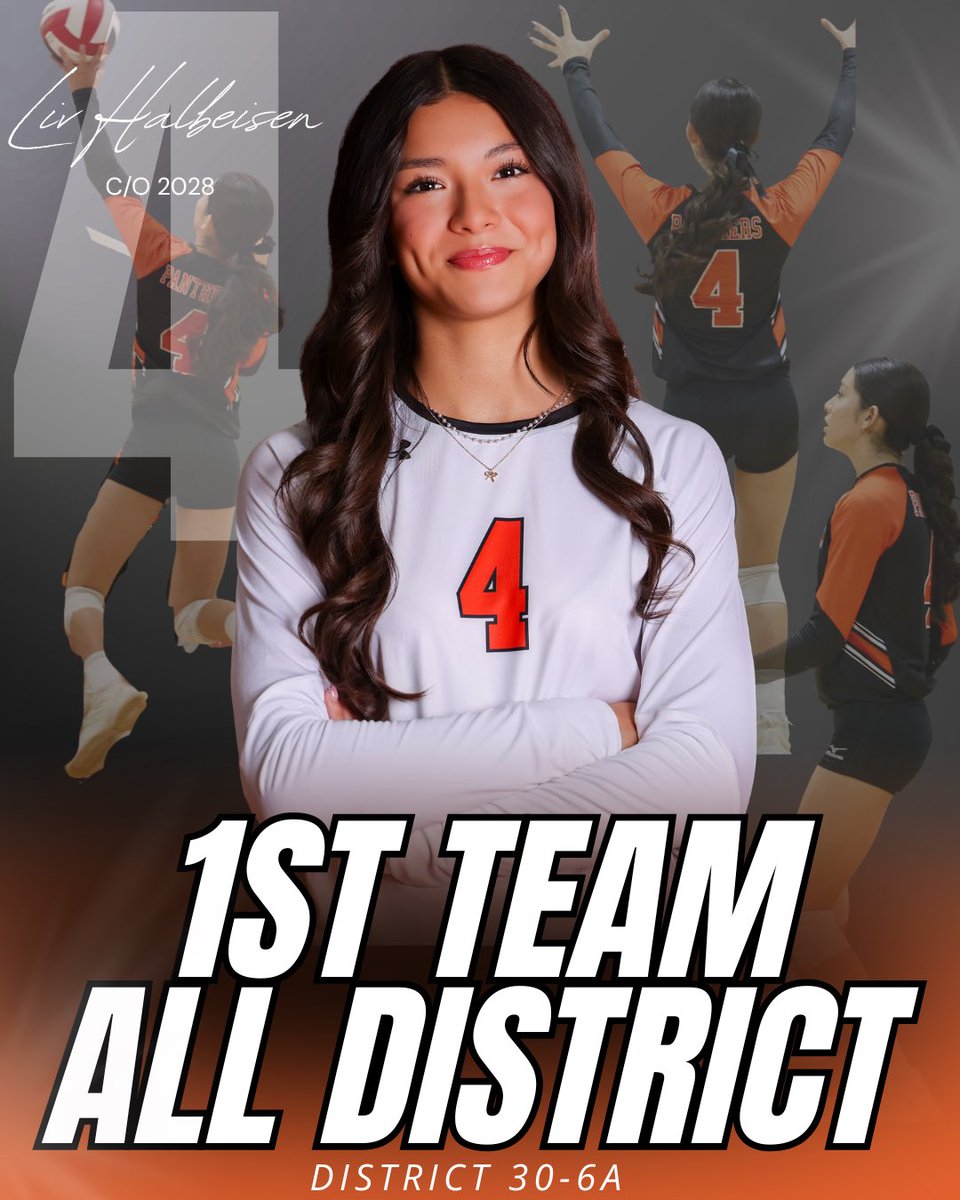 2025 All District Awards 

1st Team All District 
Liv Halbeisen • SO • 4

District Stats 
🏐18 aces
🏐104 kills 
🏐127 digs 

Congratulations, Liv!!🧡🐾🥳🏐