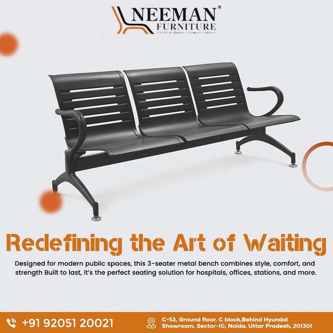 NeemanNoida's tweet image. hospitals, offices, and stations. Built to last, it's the ideal seating solution that elevates any environment.
📷Call us: +91 92051 20021
Address: C-53, Ground floor, C block, Sector-10, Noida, Uttar Pradesh, 201301
#metalbench #publicseating #modernfurniture #waitingarea