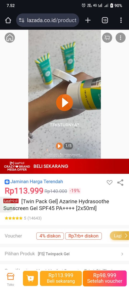 ComxcomC's tweet image. ngerasa produktif banget padahal cuma hunting Voucher LazBeauty di Lazada 11.11 buat skincare sama make up hihi 🤡 minimal cek out 100k diskon 20% tuh bahaya banget  bikin kalap wkwkwk lazada.co.id/products/pdp-i…