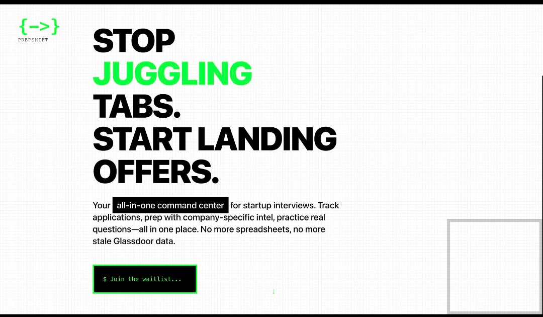 TervitLuke's tweet photo. LeetCode won't get you the startup job.

Building PrepShift: interview prep with real company intel + application tracking.

Waitlist: https://t.co/wruKImMK5m https://t.co/DnxltJrGT4